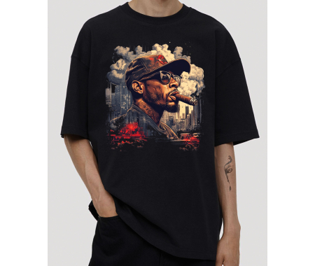 koszulka Brooklyn. T-shirt jakości premium SUB430 czarna koszulka oversize 100% bawełna